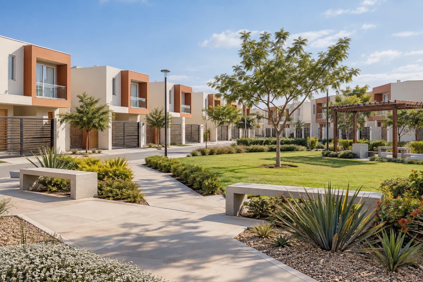 Conjunto de casas dentro de un proyecto residencial